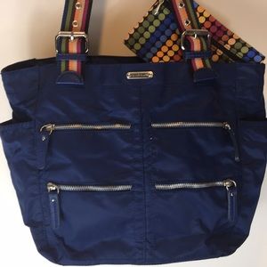 Franco Sorto blue nylon shoulder bag